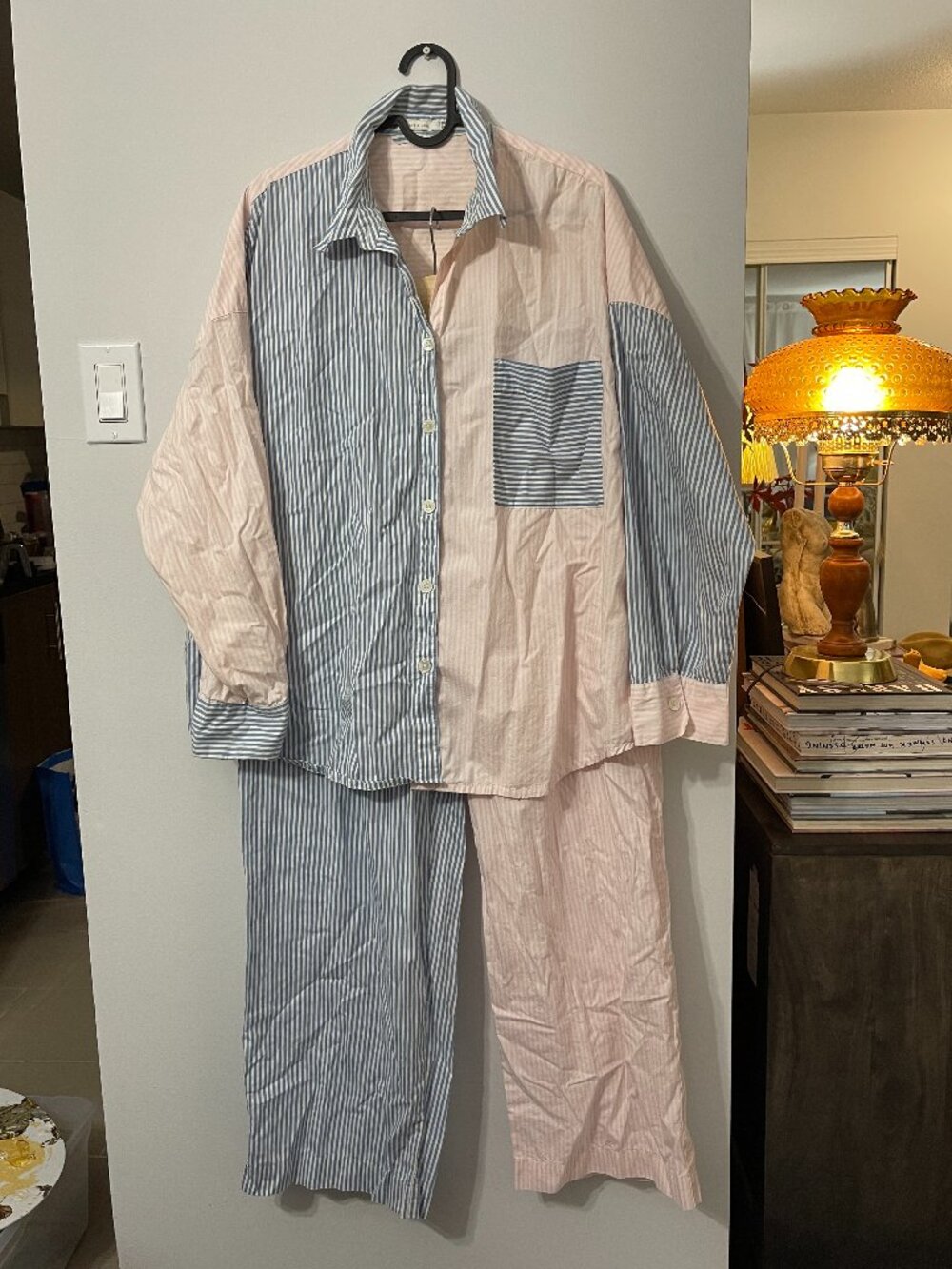INDIGO LOVE & LORE MATCHING PJ SET IN PINK AND BLUE SIZE LARGE
